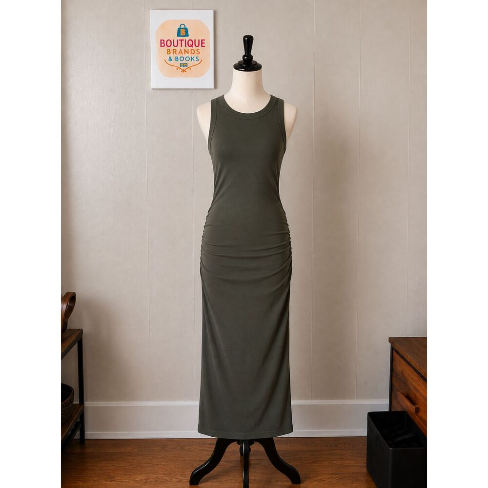 Michael Stars LA Gray Ribbed Tank Dress Size L Sleeveless